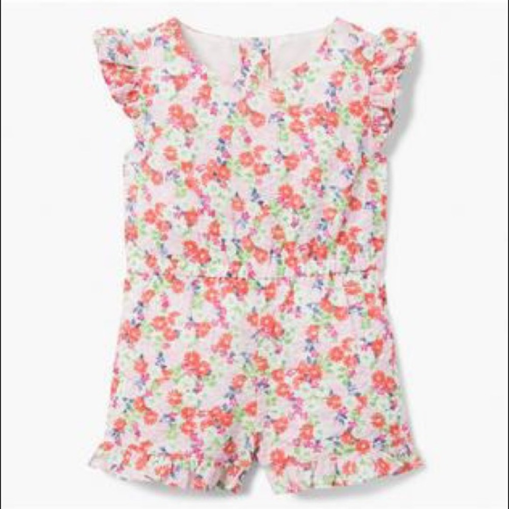 Gymboree Short Sleeve Floral Romper Flutter 12-18